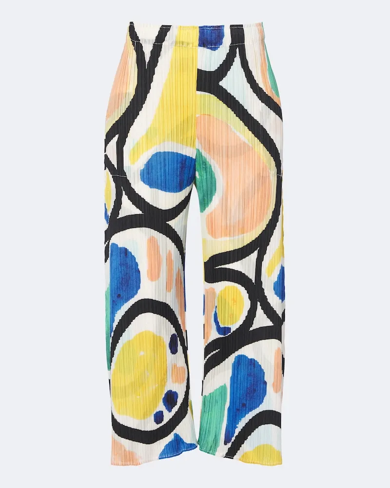 Issey Miyake Bedruckte weite Hose Roll Multicolor