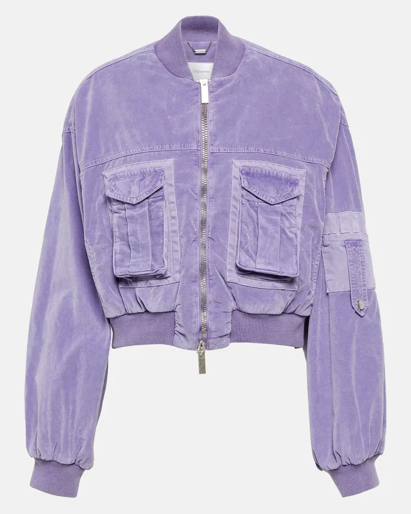 Blumarine Bomberjacke aus Samt Violett