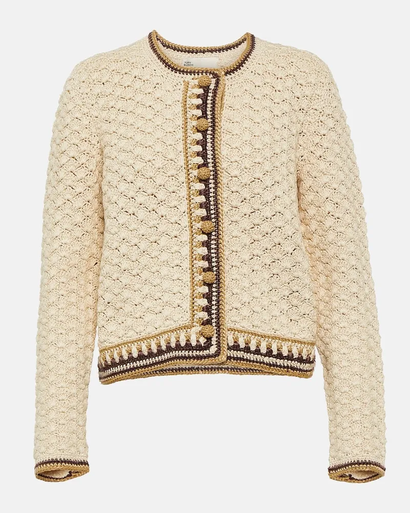 Tory Burch Cardigan aus einem Baumwollgemisch Weiß
