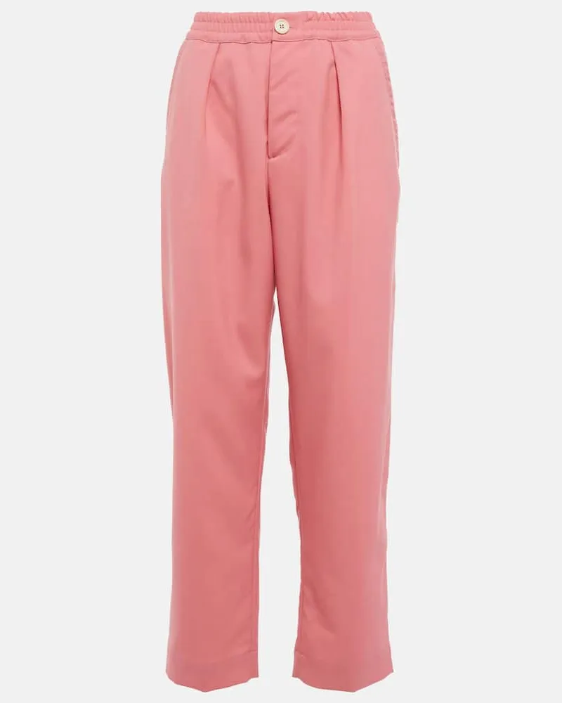 Marni High-Rise-Hose aus Wolle Rosa