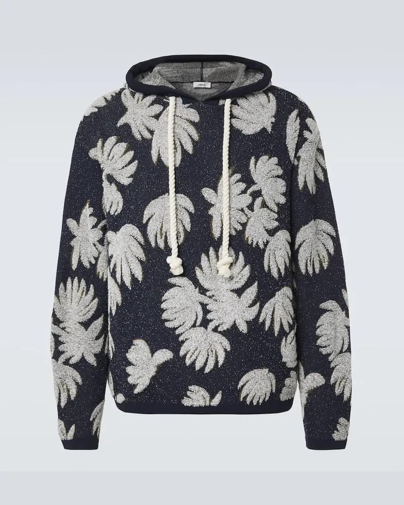 COMMAS Jacquard-Hoodie aus Frottee Blau