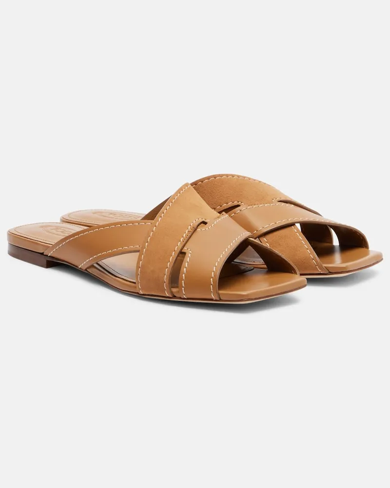 TOD'S Pantoletten aus Leder Braun