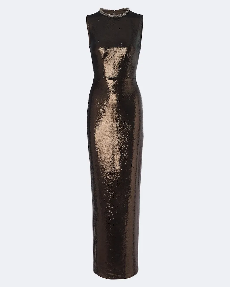 Roland Mouret Verzierte Robe mit Pailletten Braun