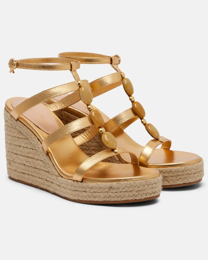 Gianvito Rossi Espadrille-Sandalen Shanti aus Leder Gold