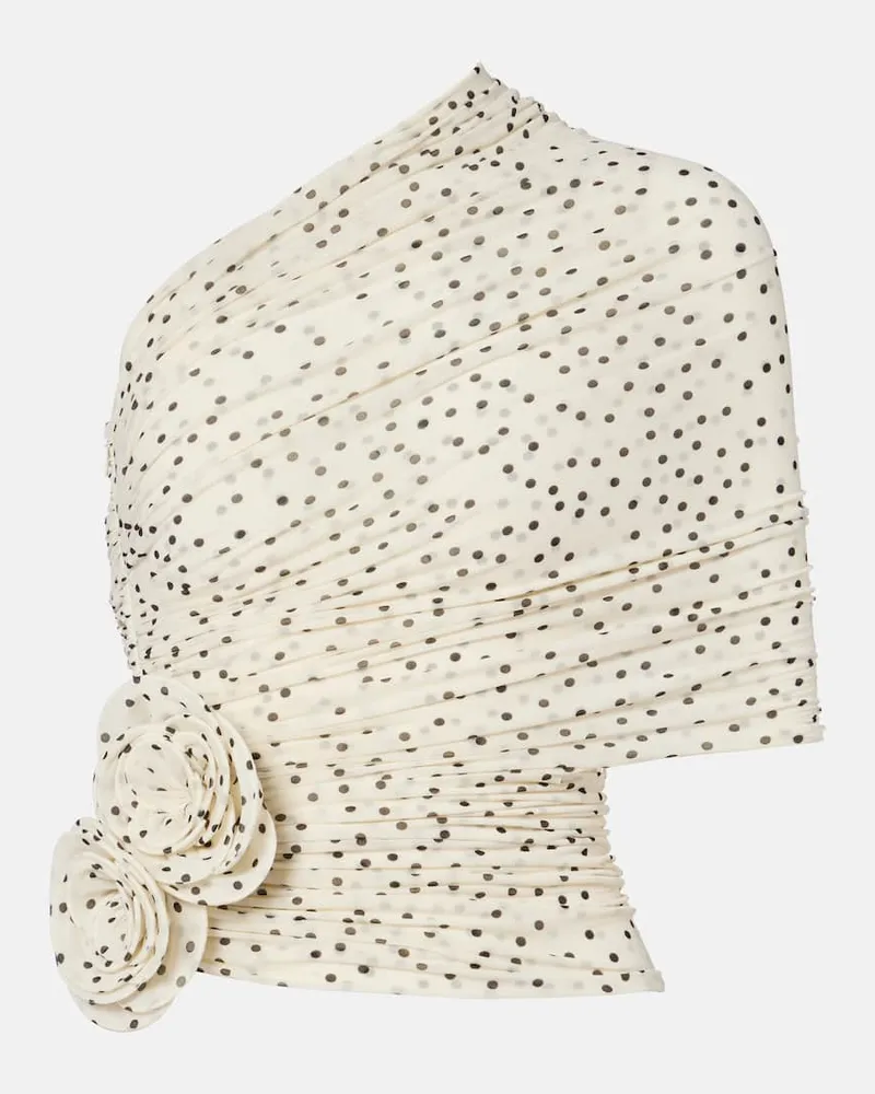 Magda Butrym Verziertes One-Shoulder-Top Beige