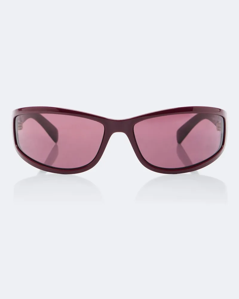 Miu Miu Eckige Sonnenbrille Signature Burgunderrot