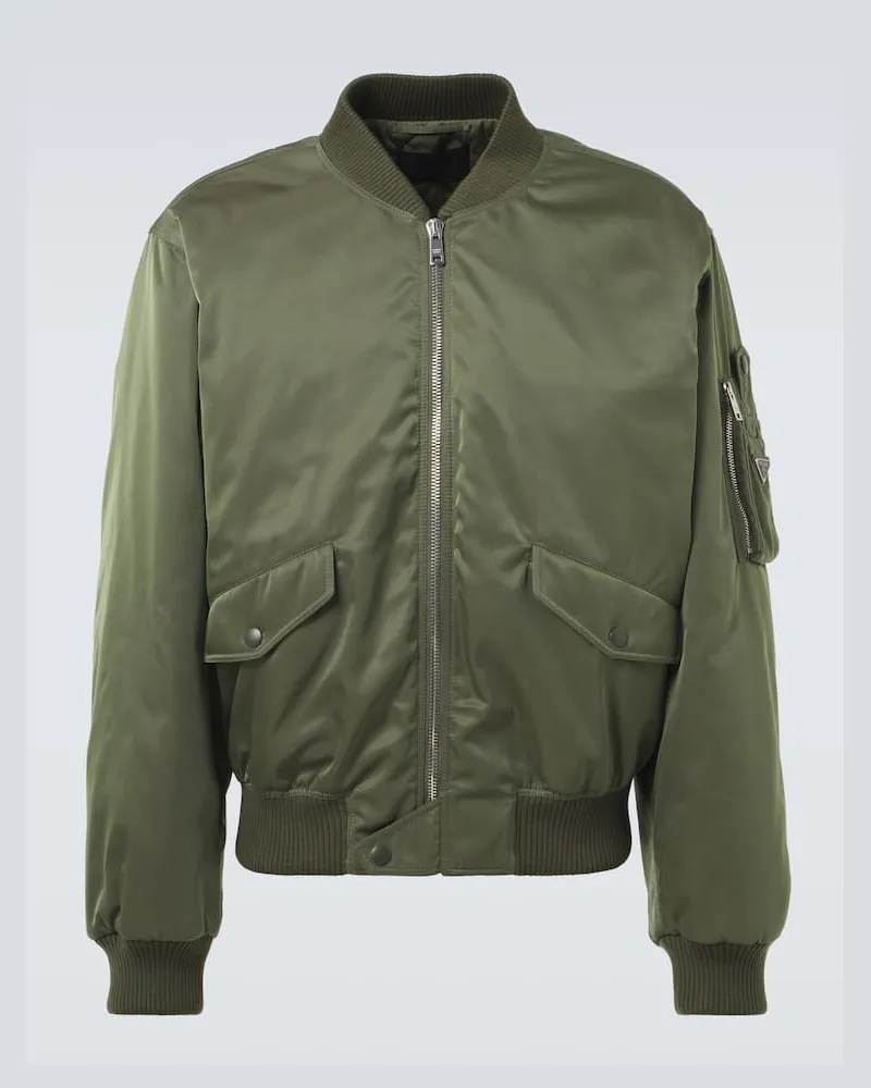 Prada Bomberjacke aus Re-Nylon Grün