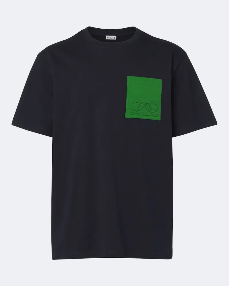 Loewe T-Shirt Double L aus Baumwoll-Jersey Blau