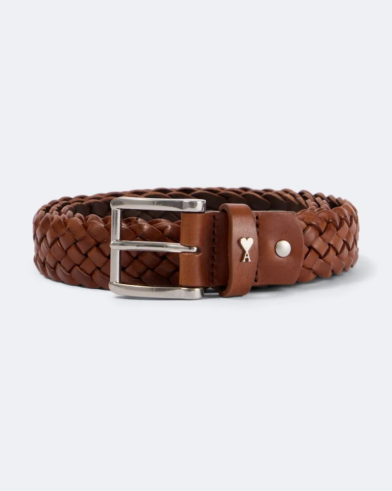 AMI Paris Gürtel Paris Paris aus geflochtenem Leder Braun