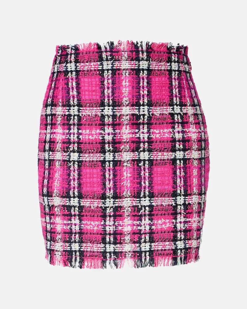 Balmain Minirock aus Tweed Rosa