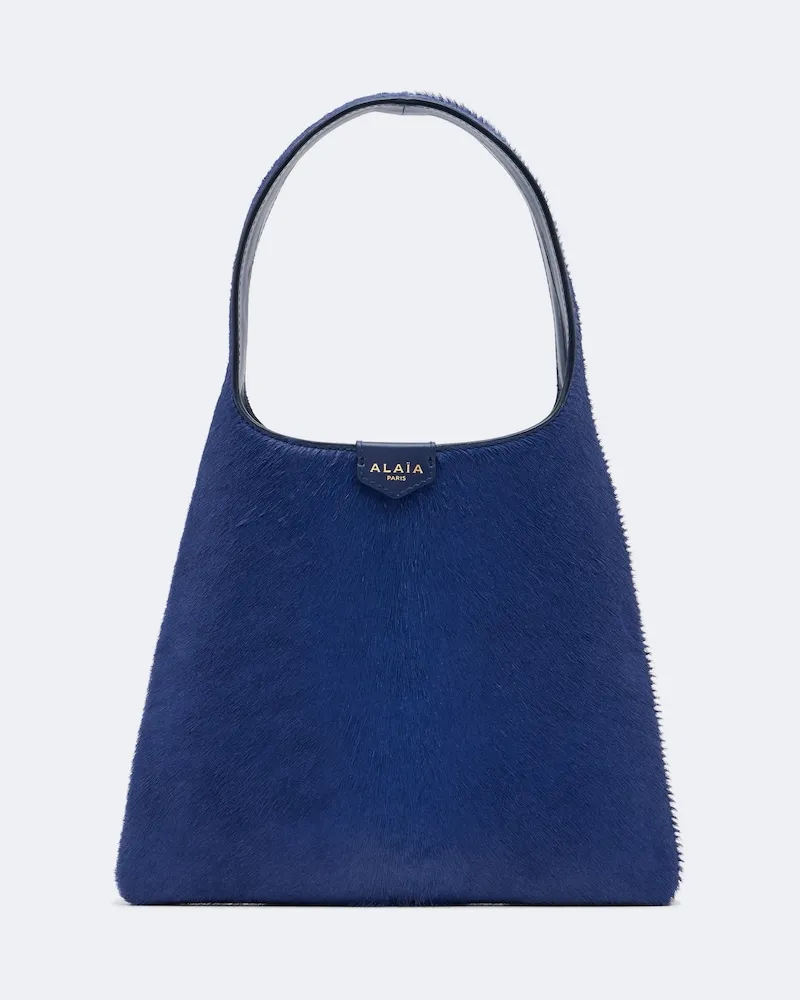Alaïa Alaïa Henkeltasche Small aus Kalbshaar Blau