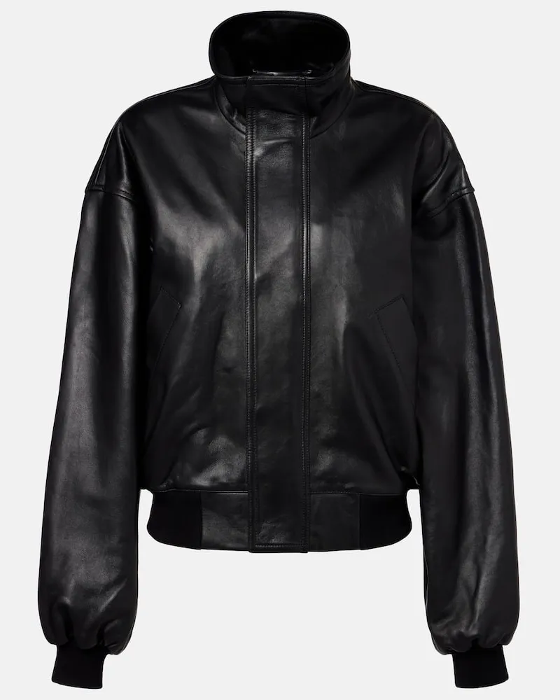 Balenciaga Blouson aus Leder Schwarz