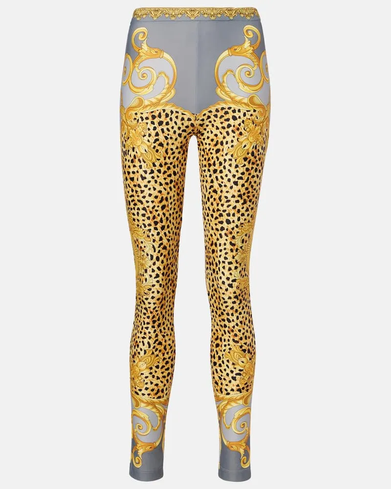 Versace Bedruckte Leggings aus Jersey Multicolor