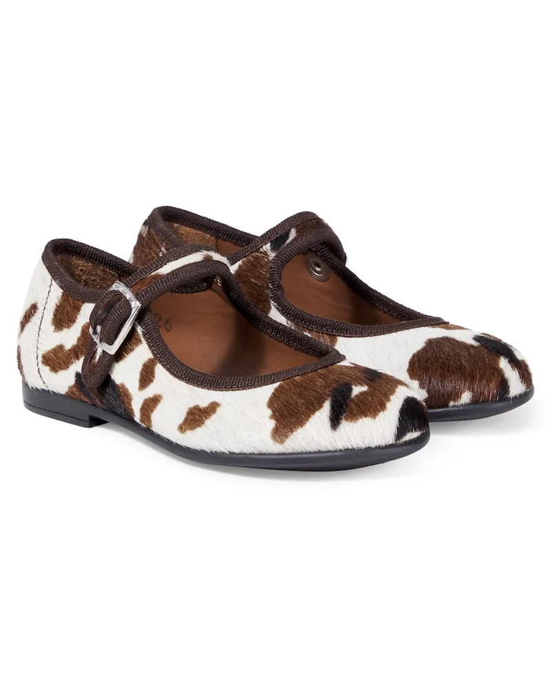 Pepe Jeans PèPè Mary-Jane-Ballerinas aus Kalbshaar Braun