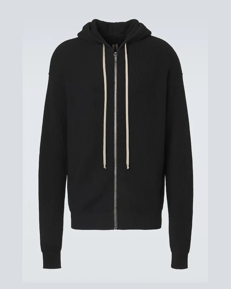 Rick Owens Kapuzenjacke aus Schurwolle Schwarz