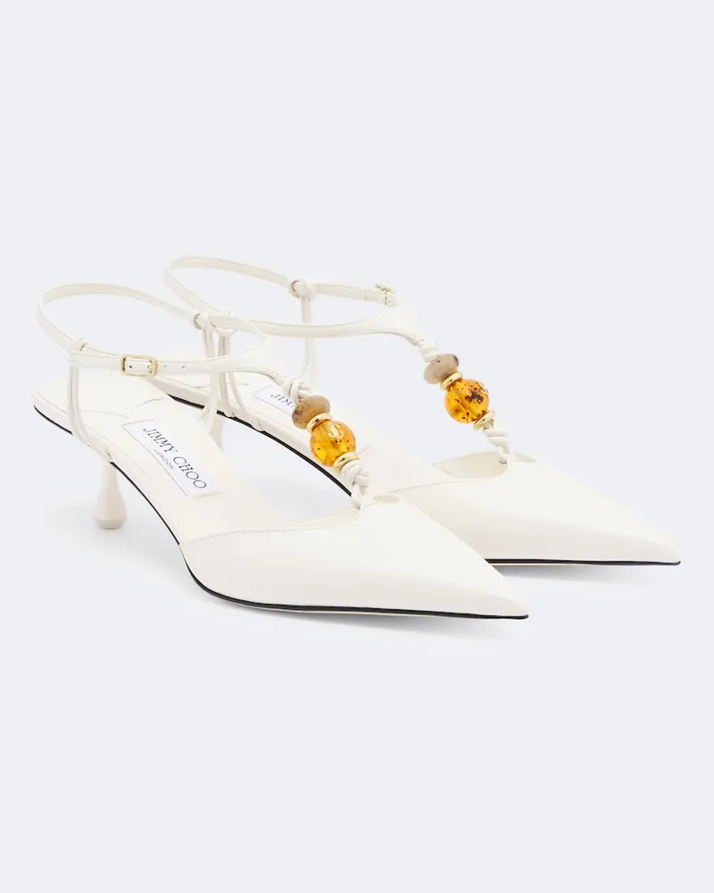 Jimmy Choo Verzierte Pumps aus Leder Weiß