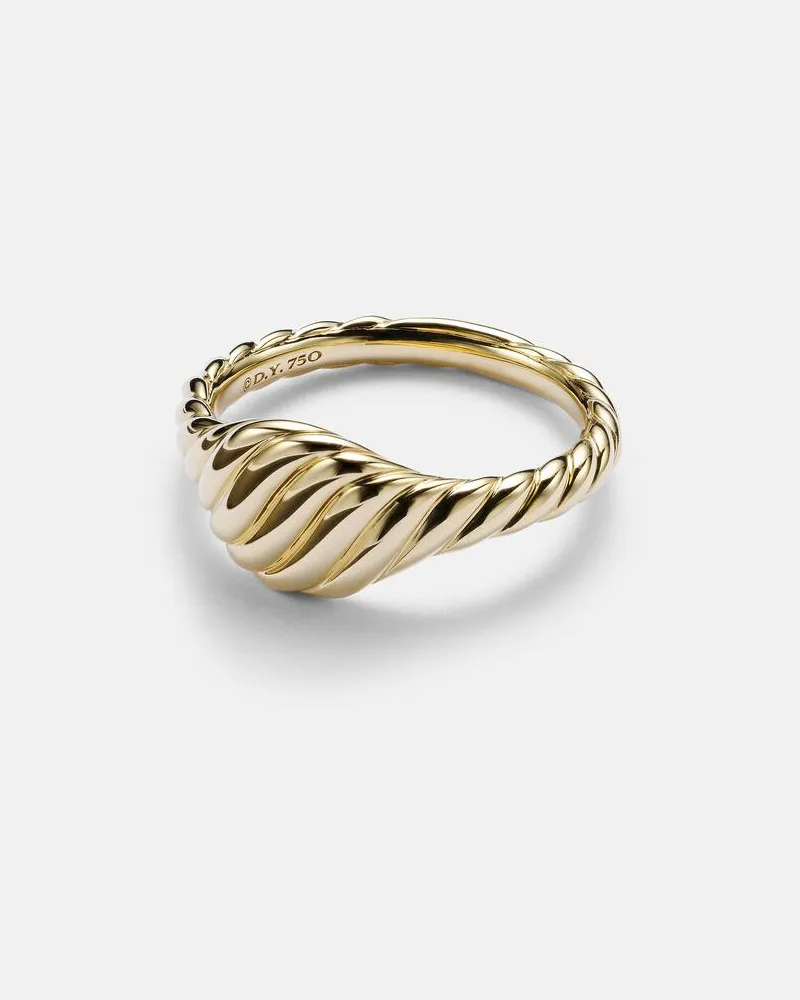 David Yurman Pinky Ring Sculpted Cable aus 18kt Gelbgold Gold