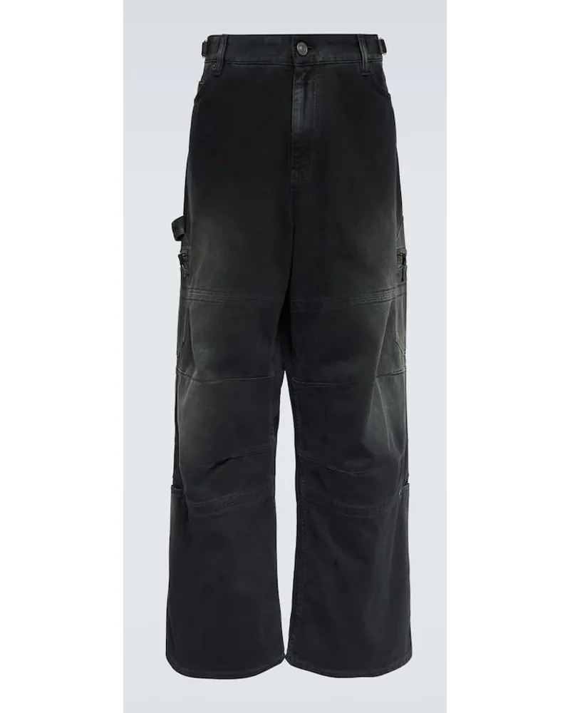 Balenciaga Cargohose aus Baumwolle Schwarz