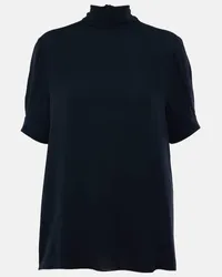 Valentino Garavani Top aus Seiden-Georgette Blau