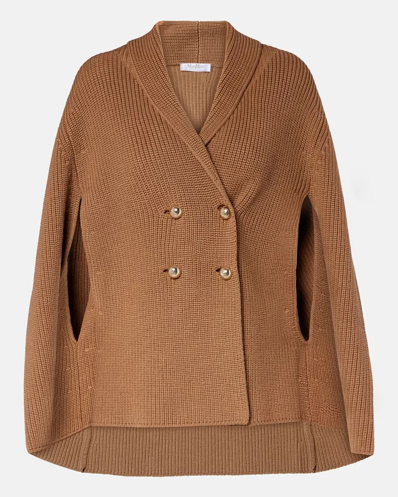 Max Mara Cape Agenzia aus Schurwolle Braun