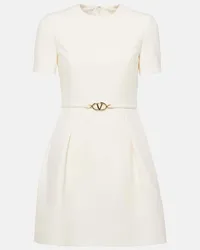 Valentino Garavani Minikleid VLogo Signature aus Crepe Couture Weiss