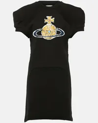 Vivienne Westwood Minikleid Orb aus Baumwoll-Jersey Schwarz