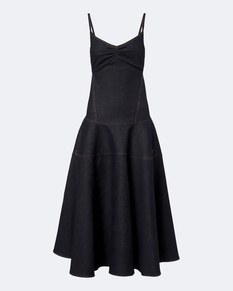 Jacquemus Midikleid Pina de-Nîmes aus Denim Blau