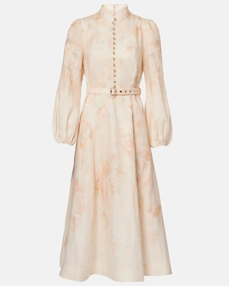 Zimmermann Midikleid aus Leinen Nude