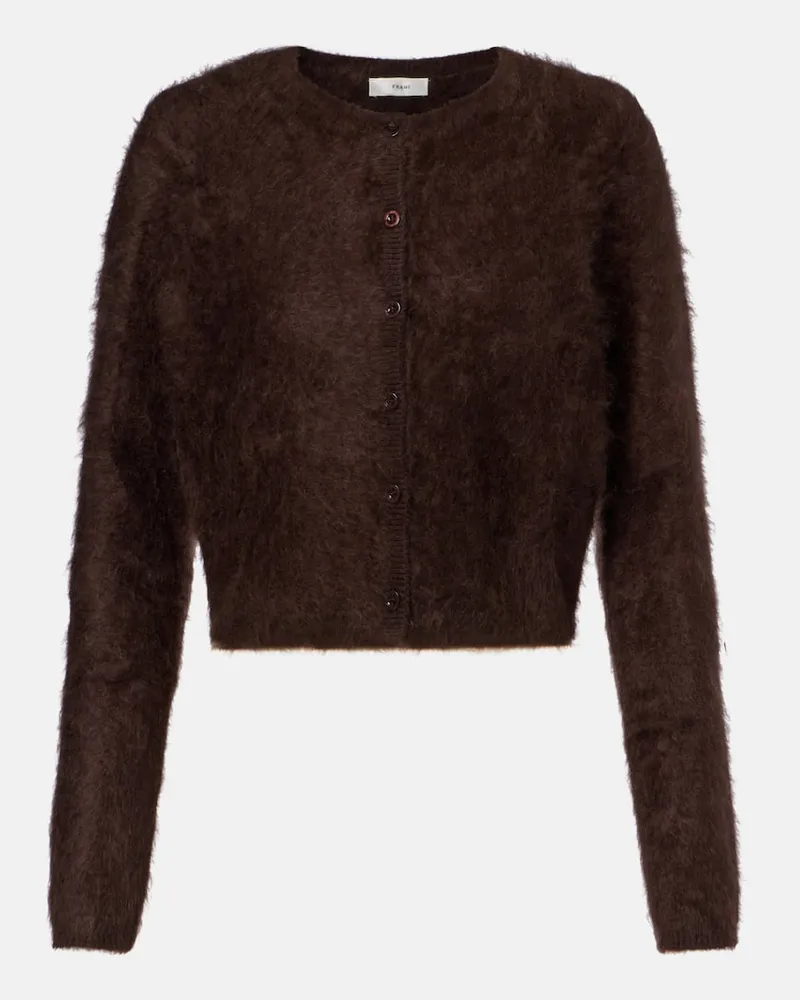 Frame Denim Cropped-Cardigan Teddy aus Kaschmir Braun
