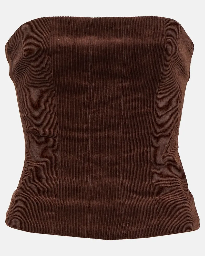 STAUD Top Woodgrain aus Baumwoll-Cord Burgunderrot