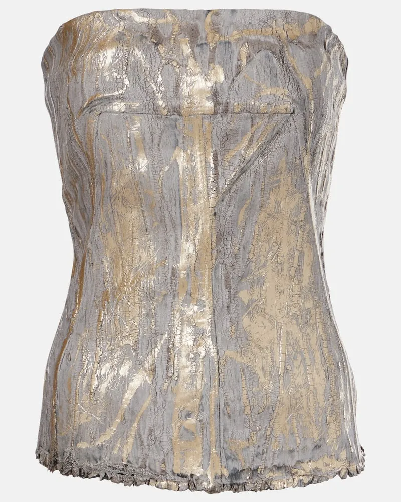 Rick Owens Bustier-Top aus Denim Gold