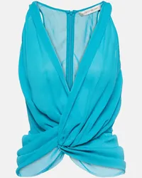 Christopher Esber Top Silk Springs Blau