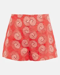 STAUD Bedruckte Shorts Oscar aus Leinen Multicolor