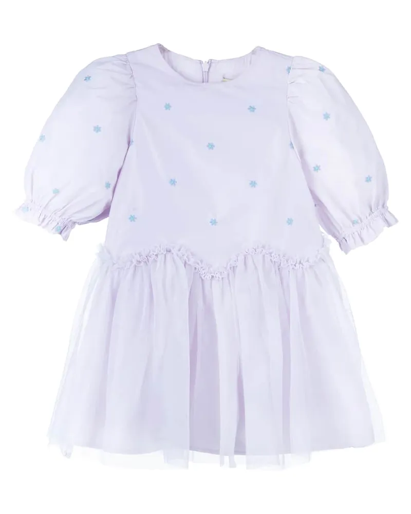 Stella McCartney Kids Besticktes Kleid mit Tüll Violett