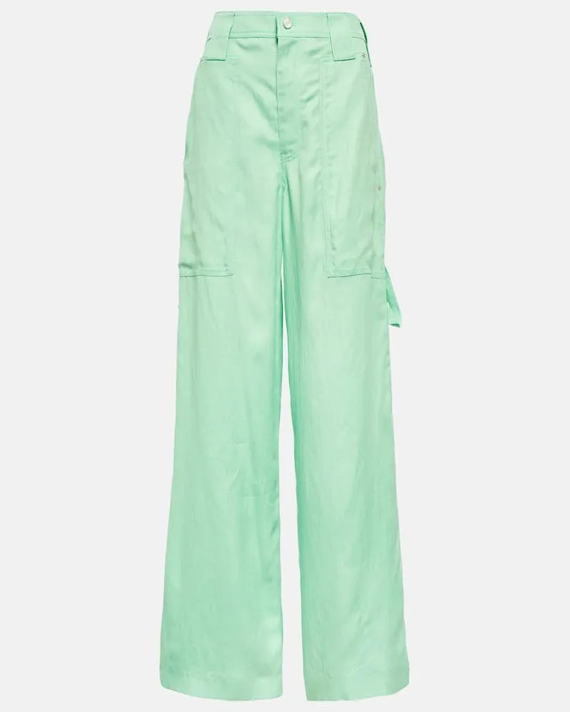 Stella McCartney Weite High-Rise-Hose Grün