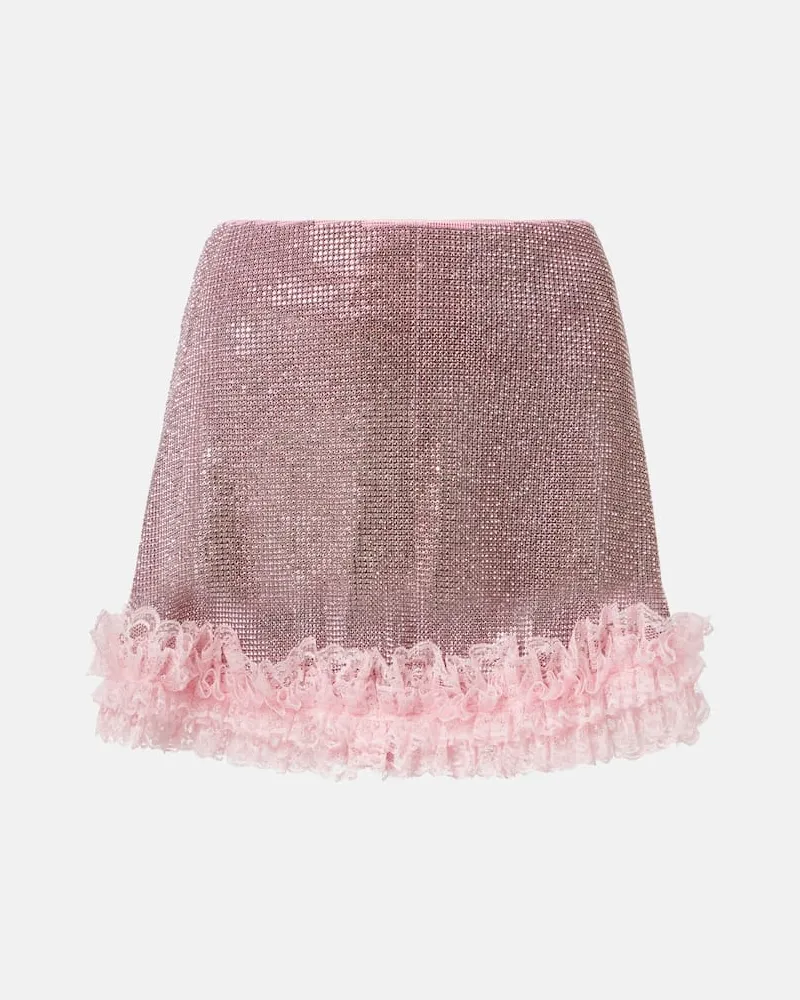 Self-Portrait X Chistopher Kane Minirock mit Kristallen Rosa