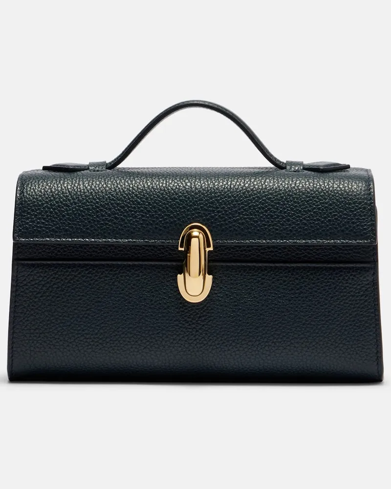 SAVETTE Tote Bag Symmetry aus Leder Blau