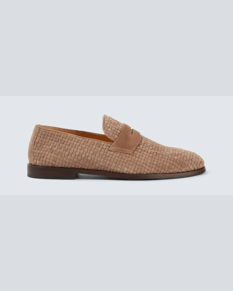 Brunello Cucinelli Loafers aus Veloursleder Braun