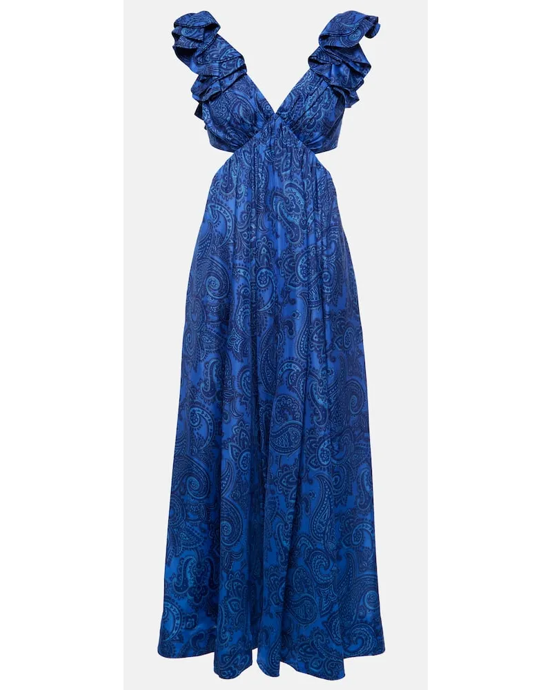 Zimmermann Maxikleid aus Seide Blau