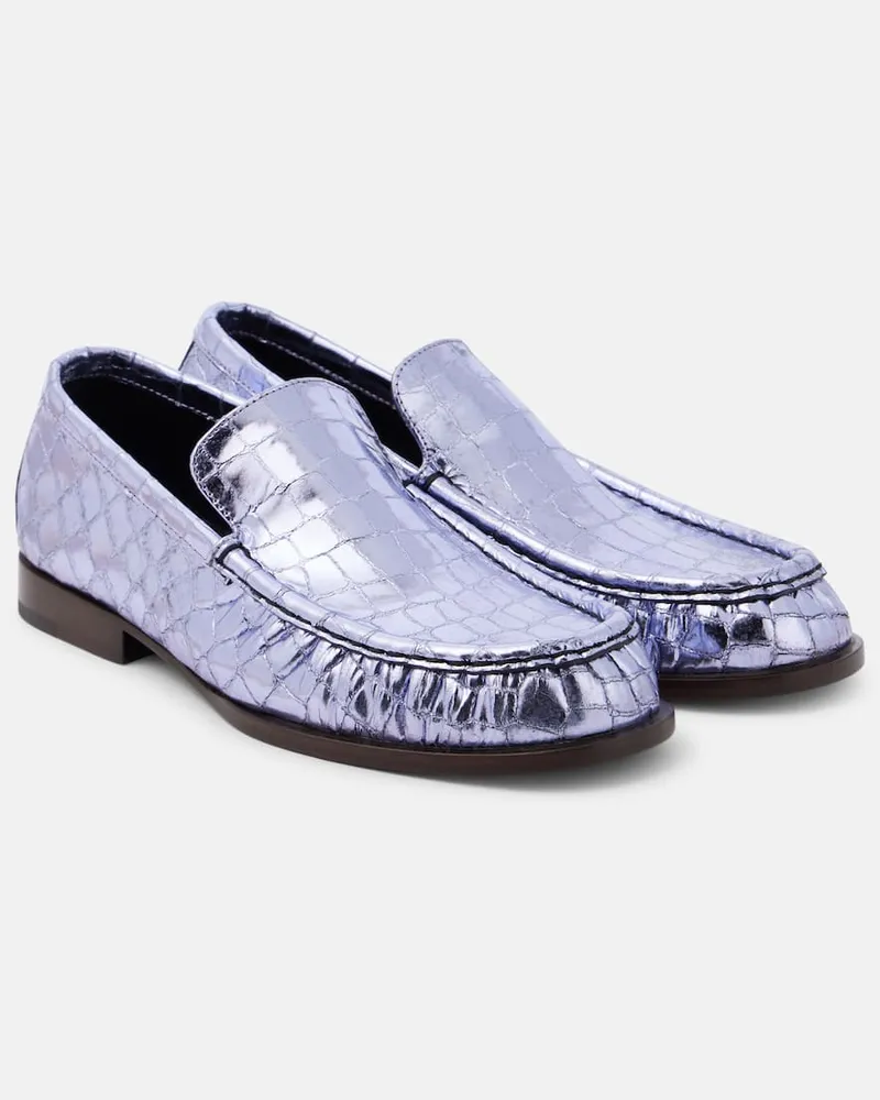 Dries van Noten Loafers aus Leder Violett