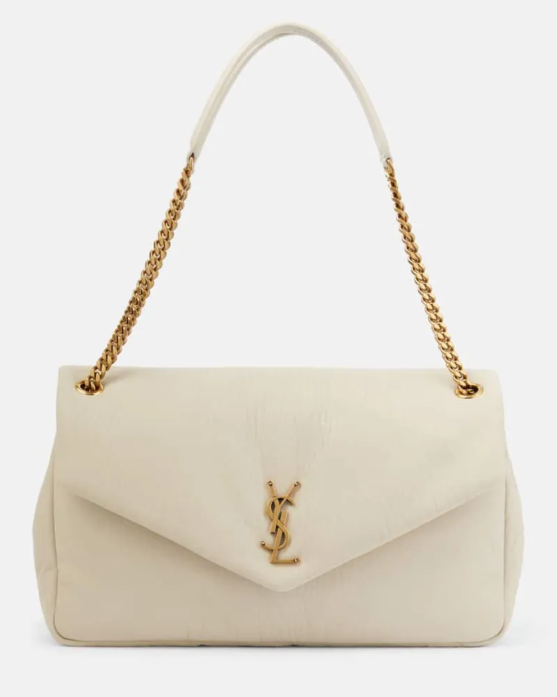 Saint Laurent Schultertasche Calypso Large aus Leder Weiß