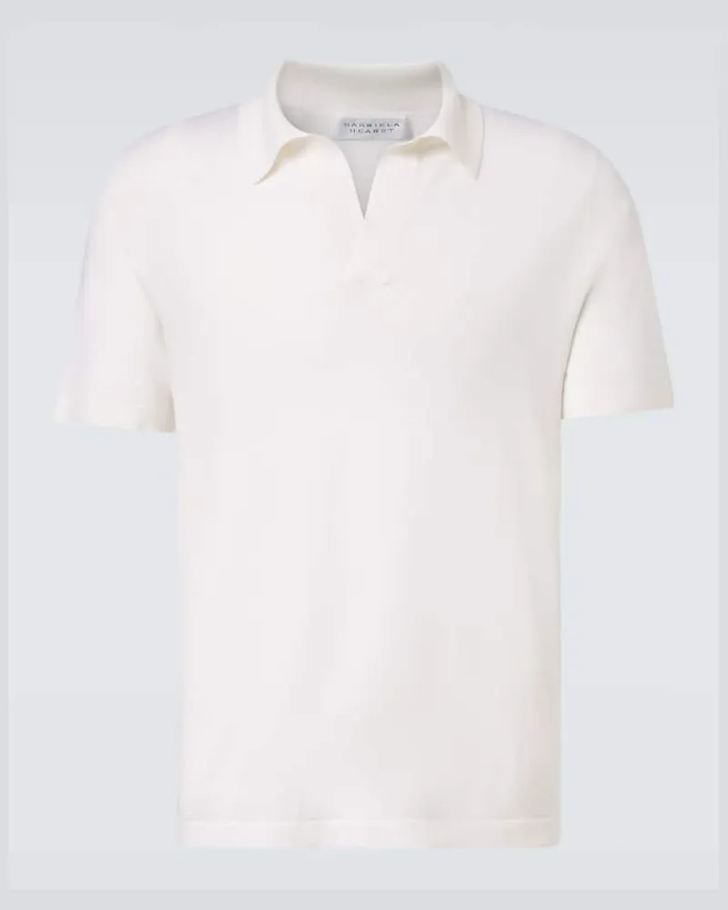 Gabriela Hearst Polohemd aus Kaschmir und Seide Weiß