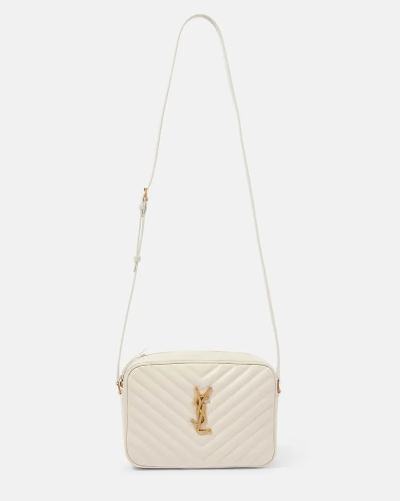 Saint Laurent Schultertasche Lou aus Leder Weiß