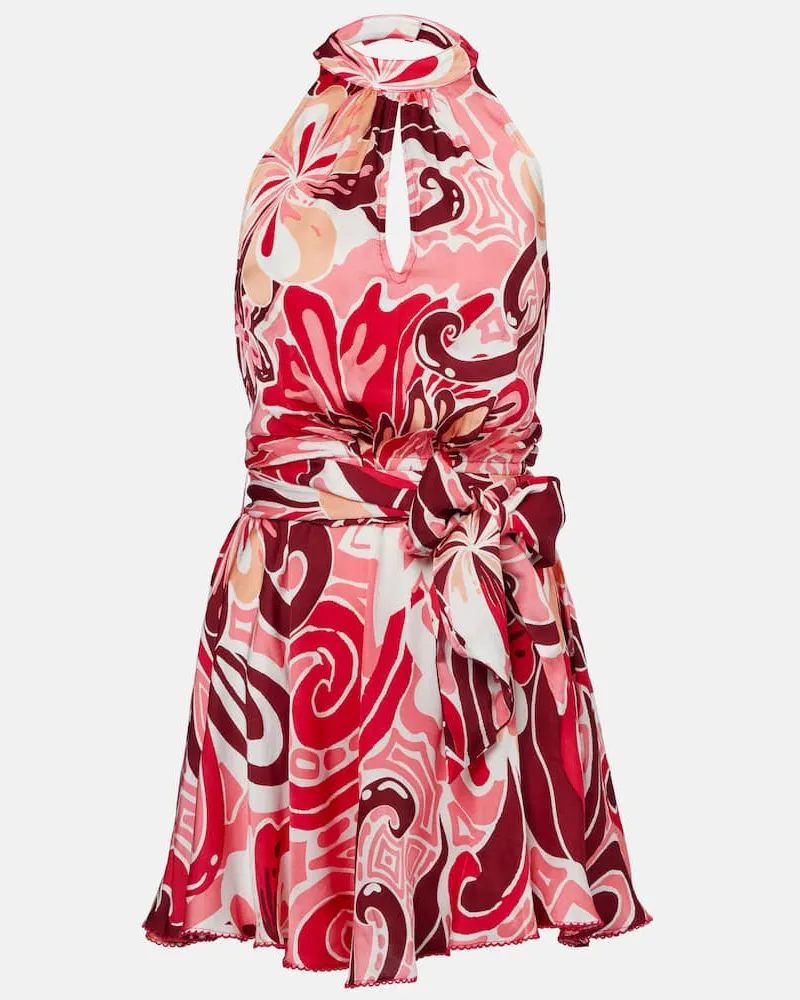 Poupette St Barth Minikleid Cassandra aus Satin Rot