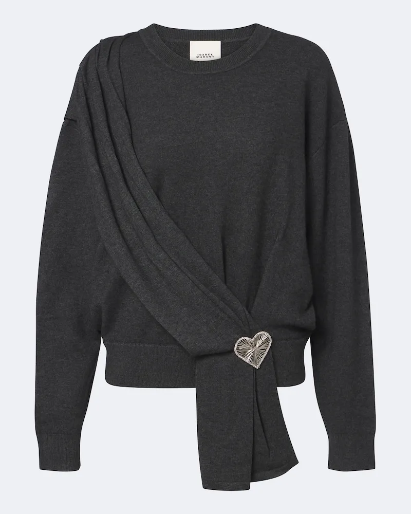 Isabel Marant Verzierter Pullover Florda aus Strick Grau