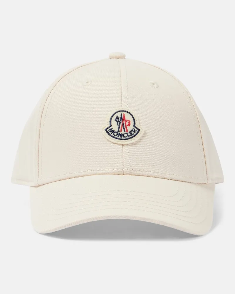 Moncler Baseballcap aus Baumwoll-Gabardine Weiß