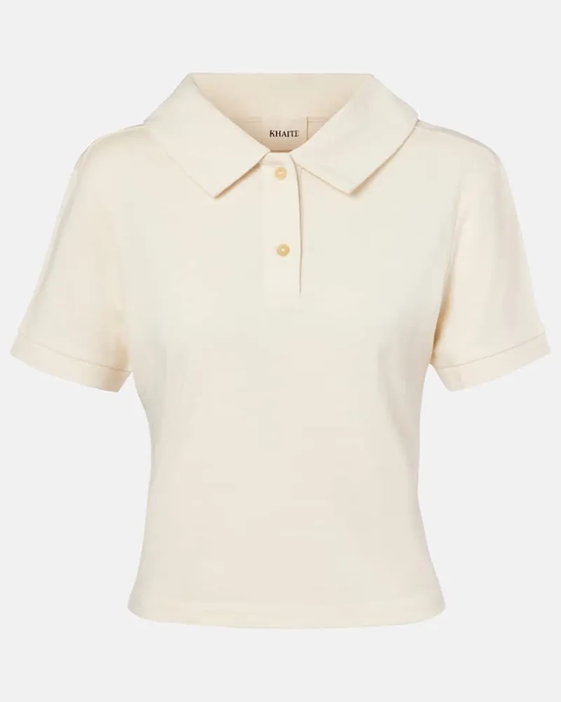 KHAITE Polohemd Jasna aus Seide Weiß