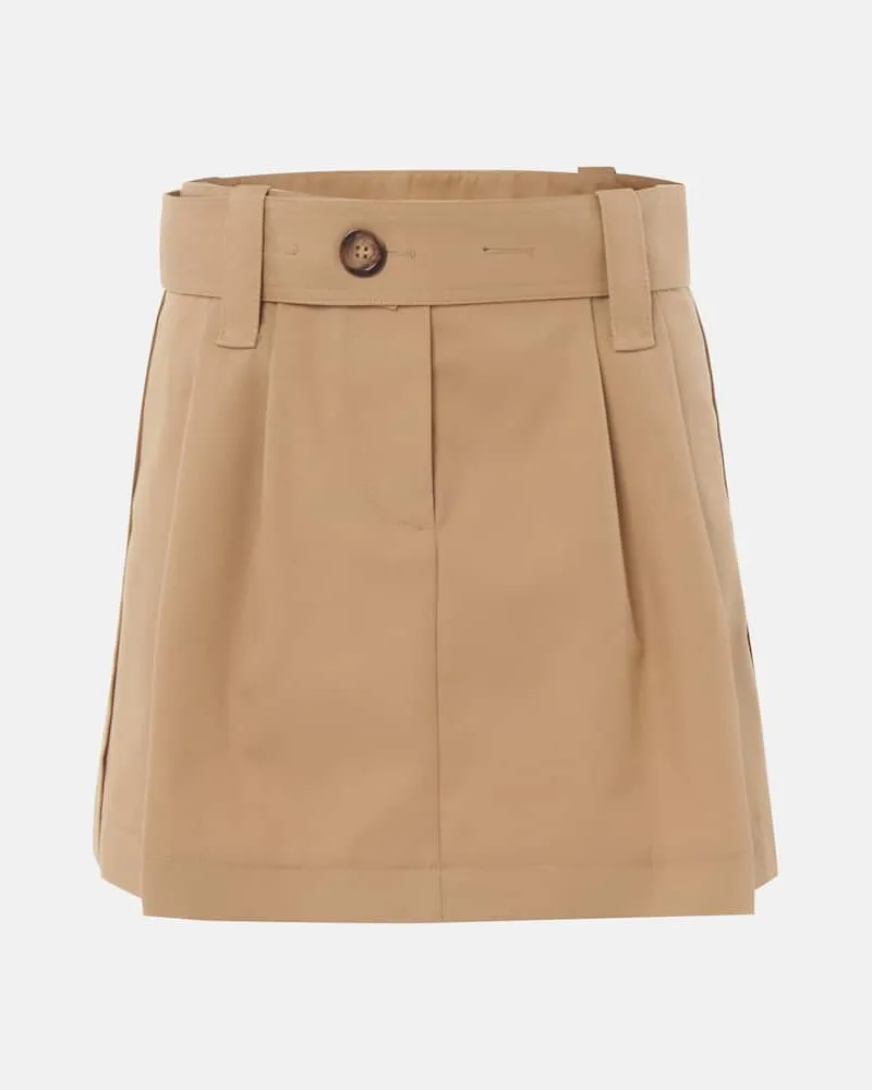 Moncler Minirock aus Baumwoll-Gabardine Beige