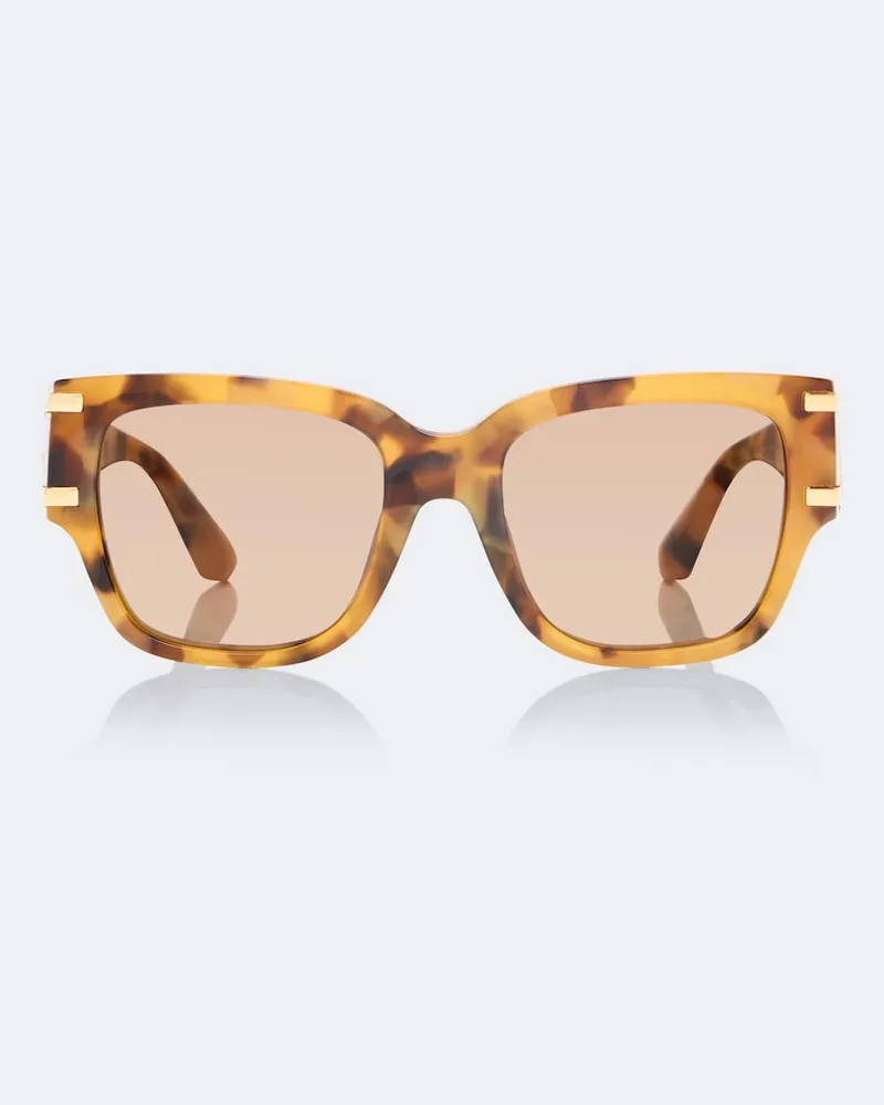 Dolce & Gabbana Eckige Sonnenbrille DG Griffe Braun