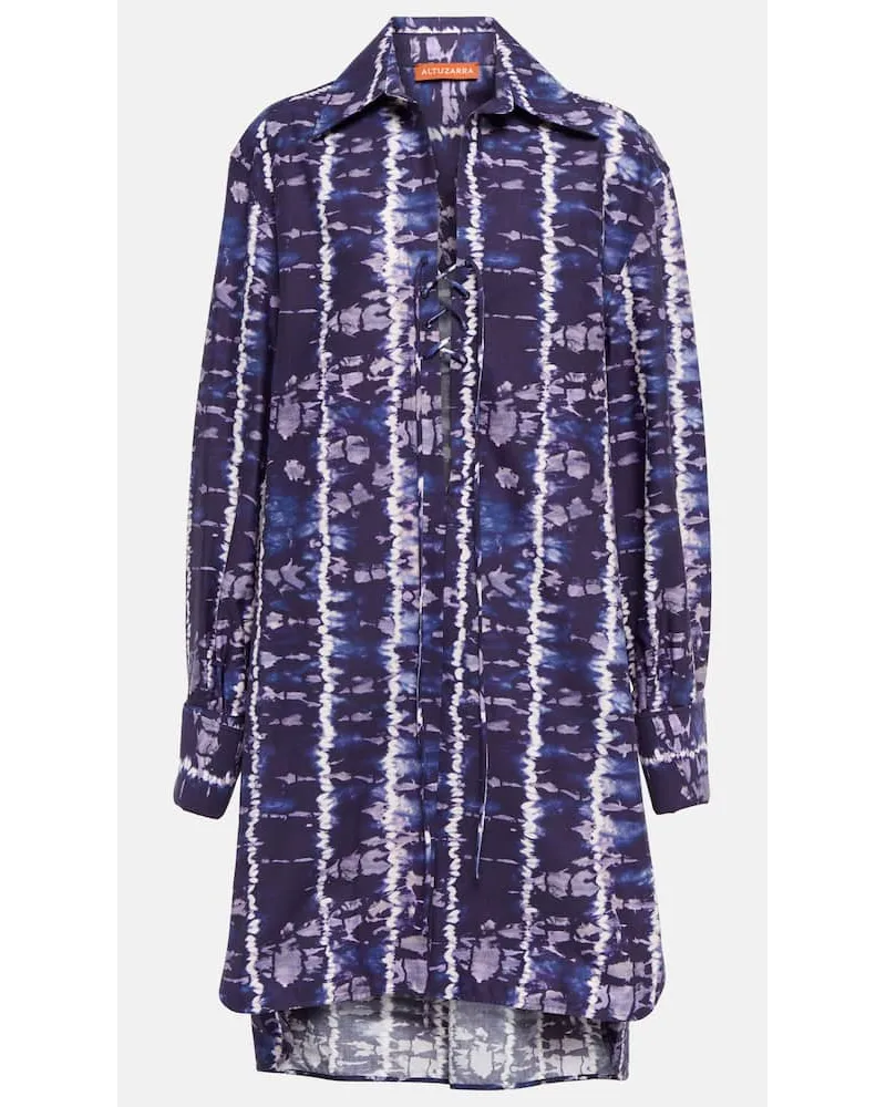 Altuzarra Bedrucktes Hemdblusenkleid Nia Blau